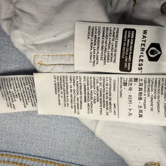 Levi's 501 32x28 Premium White and Light Blue Denim Raw Hem - Picture 13 of 15